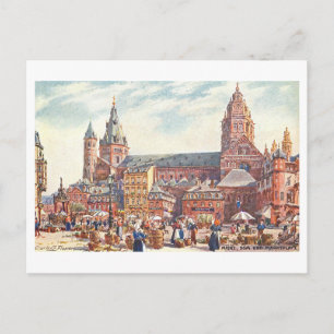 Historische Kathedrale und Marktplatz, Mainz, Deut Postkarte