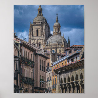 Historische Kathedrale von Segovia Türme Poster