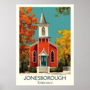 Historische Kirche in Jonesborough Tennessee Poster