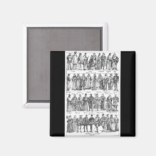 Historische Kostüme Magnet (Vorderseite/Rückseite)
