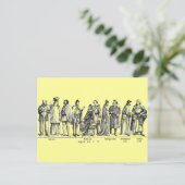Historische Kostüme Postkarte (Stehend Vorderseite)
