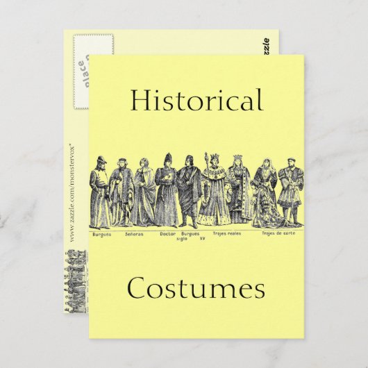 Historische Kostüme Postkarte (Vorne/Hinten)