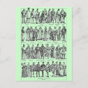 Historische Kostüme Postkarte