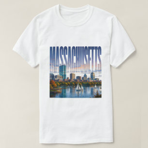 Historische Küsten-Skyline des Hafens von Massachu T-Shirt