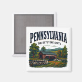 Historische Landschaft Pennsylvanias Magnet (Vorderseite/Rückseite)