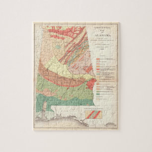 Historische landwirtschaftliche Karte von Alabama Puzzle