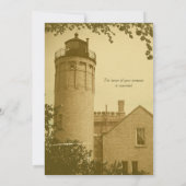 Historische Leuchtturm Mackinaw Stadt-Hochzeit Einladung (Rückseite)