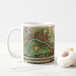 Historische Londoner Straßenkarte von Johannes de  Kaffeetasse