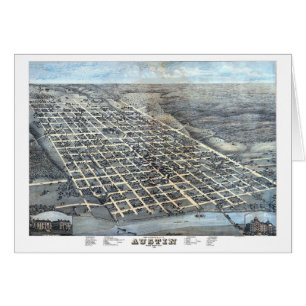 Historische Luftstadtkarte von Austin, Texas aus d