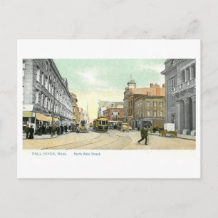 Historische Main Street, Fall River, Massachusetts Postkarte