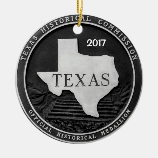 Historische Medallion von Texas Keramik Ornament (Vorne)