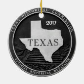 Historische Medallion von Texas Keramik Ornament (Hinten)