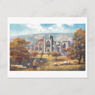 Historische Melrose Abbey, Schottland, Postkarte