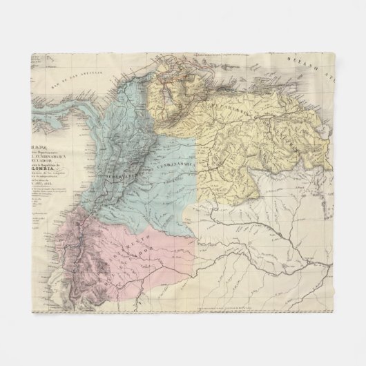 Historische Militärkarten von Venezuela Fleecedecke (Vorderseite (Horizontal))