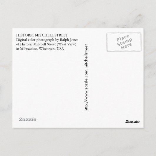 HISTORISCHE MITCHELL STREET Postkarte (Rückseite)