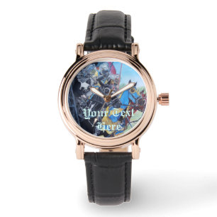 historische mittelalterliche Ritter, die auf Armbanduhr