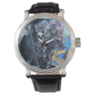 Historische mittelalterliche Ritter jouten auf Pfe Armbanduhr