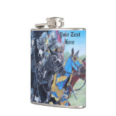 Historische mittelalterliche Ritter jouten auf Pfe Flachmann (Links)