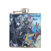 Historische mittelalterliche Ritter jouten auf Pfe Flachmann (Vorderseite)