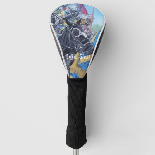 Historische mittelalterliche Ritter jouten auf Pfe Golf Headcover (Vorderseite)