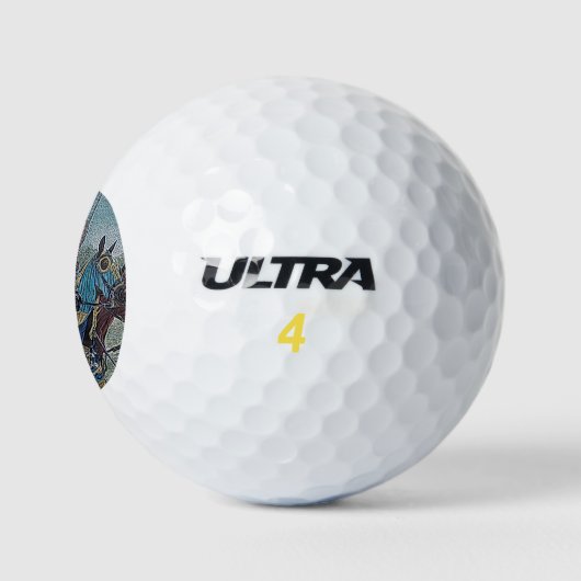 Historische mittelalterliche Ritter jouten auf Pfe Golfball (Logo)