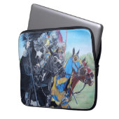 Historische mittelalterliche Ritter jouten auf Pfe Laptopschutzhülle (Vorderseite Links)