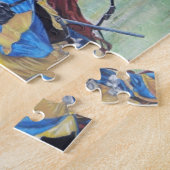 Historische mittelalterliche Ritter jouten auf Pfe Puzzle (Seite)