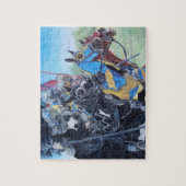 Historische mittelalterliche Ritter jouten auf Pfe Puzzle (Vertikal)