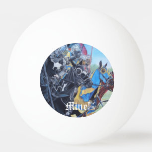 Historische mittelalterliche Ritter jouten auf Pfe Tischtennisball