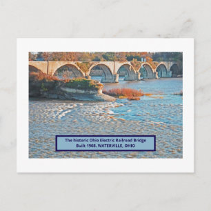 HISTORISCHE OHIO-ELEKTRISCHE EISENBAHNBRÜCKE POSTKARTE