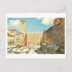 Historische Piazza Erbe in Verona, Italien, Postkarte