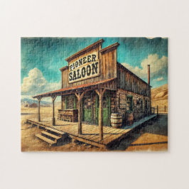Historische Pioneer Saloon Alte Westwüste Puzzle