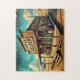 Historische Pioneer Saloon Alte Westwüste Puzzle