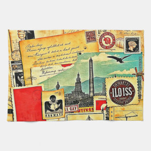 Historische Postreise Geschirrtuch