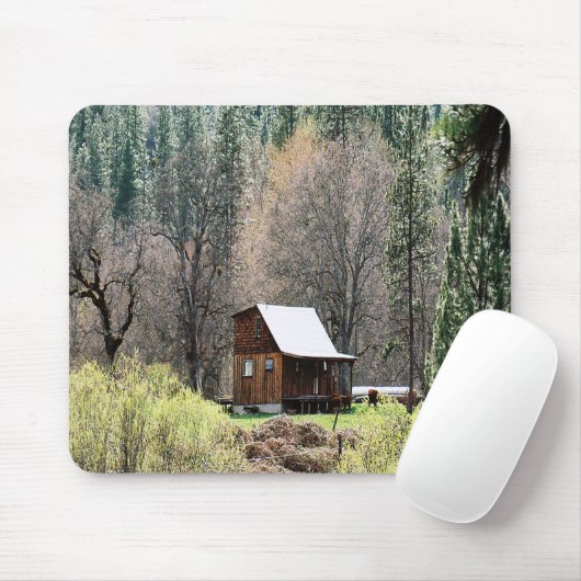 Historische Potato Creek Holzhütte...... Mousepad (Mit Mouse)