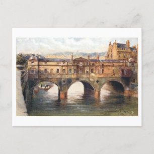 Historische Pulteney-Brücke, Bath, England Postkarte