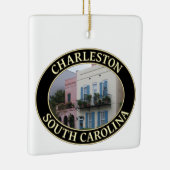 Historische Rainbow Row-Zuhause in Charleston, SC Keramikornament (Rechts)