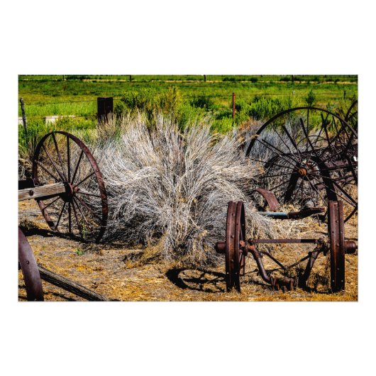 Historische Ranchräder Fotodruck (Vorne)