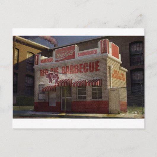 Historische Red Pig GRILLEN in Concord NC Postkarte (Vorderseite)