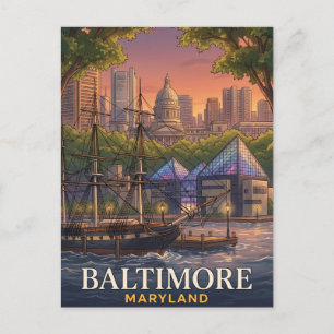 Historische Reise nach Baltimore Maryland Inner Ha Postkarte