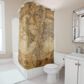 Historische Reise: Weltkarte 1746 Duschvorhang (Beispiel)