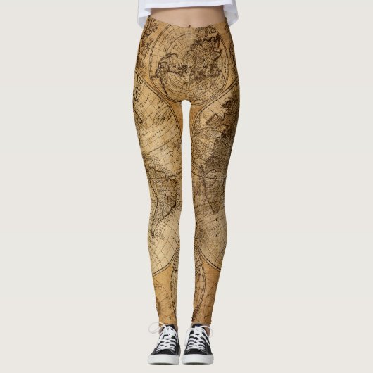 Historische Reise: Weltkarte 1746 Leggings (Vorderseite)
