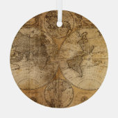 Historische Reise: Weltkarte 1746 Ornament Aus Glas (Rückseite)