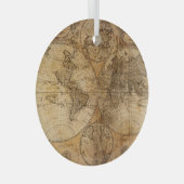 Historische Reise: Weltkarte 1746 Ornament Aus Glas (Vorderseite Rechts)