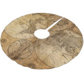 Historische Reise: Weltkarte 1746 Polyester Weihnachtsbaumdecke (Schrägansicht)