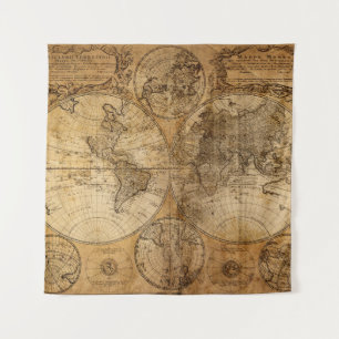 Historische Reise: Weltkarte 1746 Wandteppich