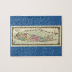 Historische Reisekarte von Long Island 1855-1857 Puzzle