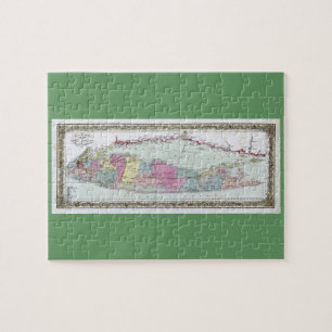 Historische Reisekarte von Long Island 1855-1857 Puzzle