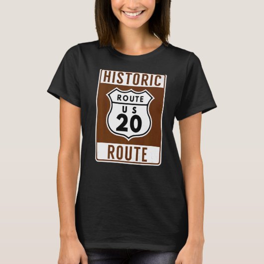 Historische Route 20 Amerikas längste Autobahn T-Shirt (Vorderseite)