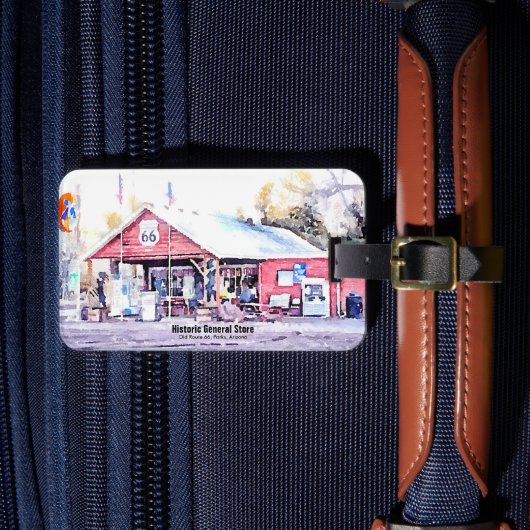 Historische Route 66 Arizona Allgemeiner Store Was Gepäckanhänger (Vorderseite Insitu 4)